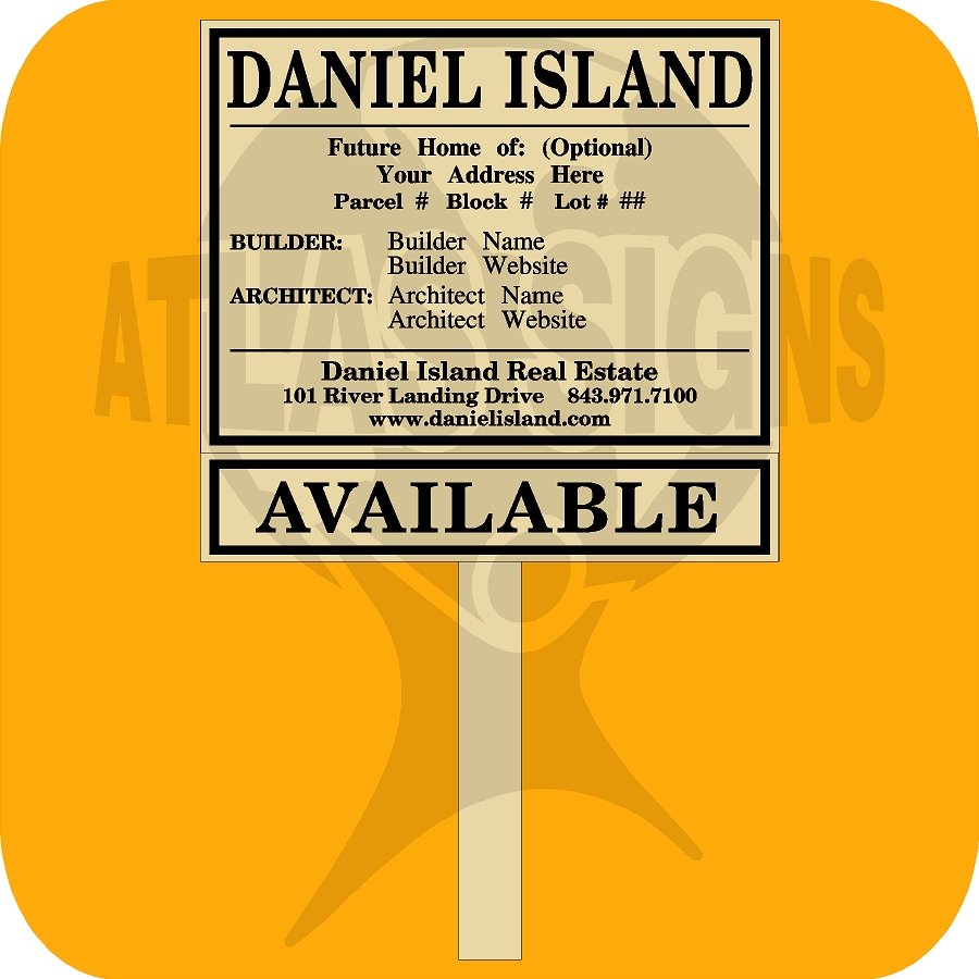 Daniel Island- Builder Sign w/ Rider (Installed)