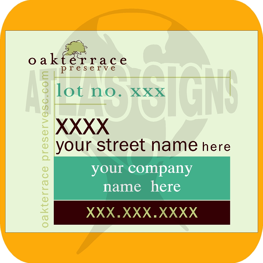 Oak Terrace Preserve- FOR SALE Sign (Face Only)