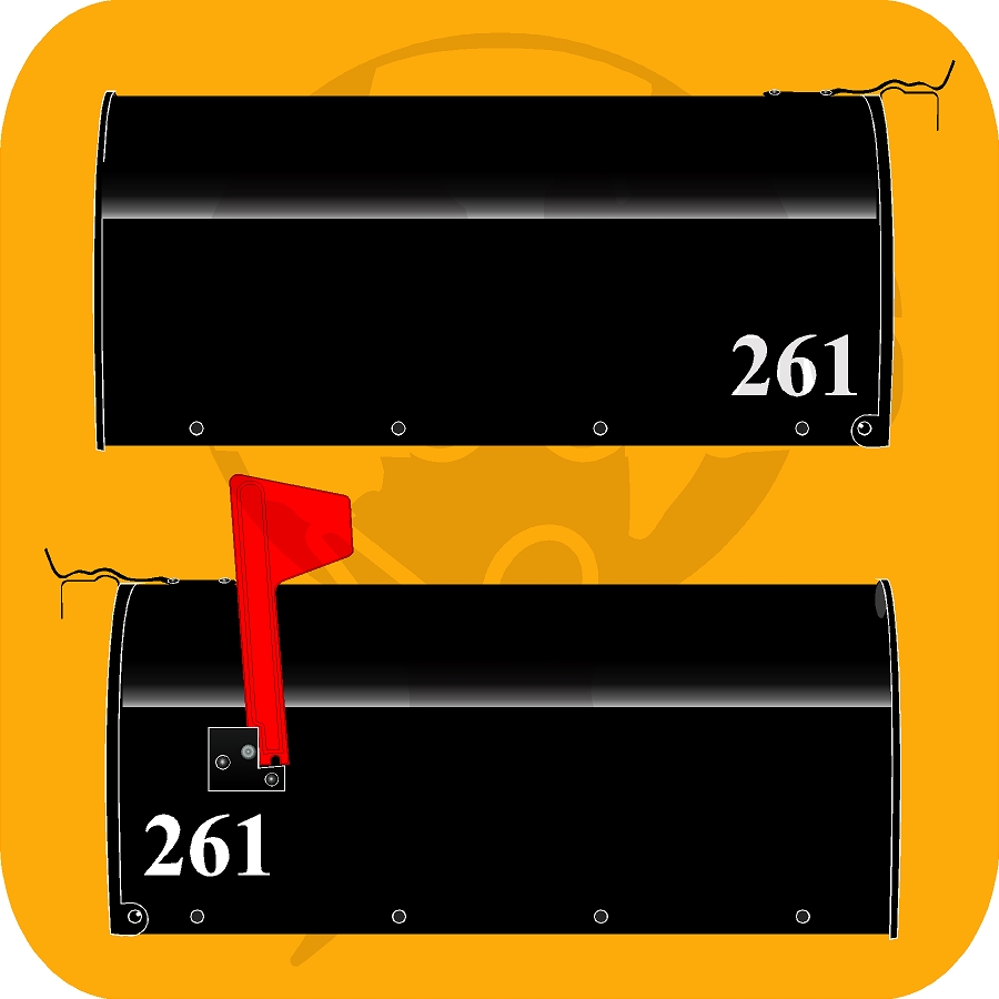 Standard Mailbox- White Numbers (side-front)