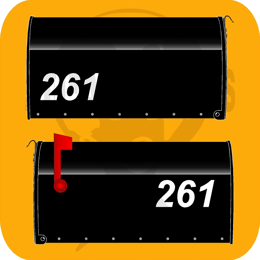 LARGE Mailbox- White Numbers (SR-AI)