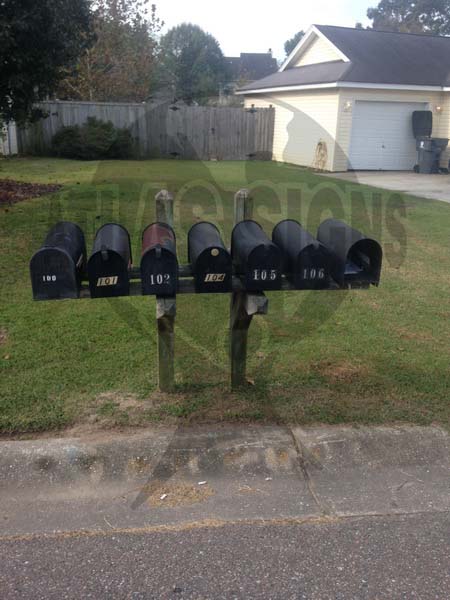 The Hastings 7 Mailboxes and Post