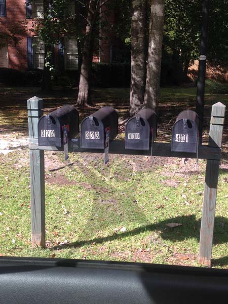 Ashborough East- 4 Mailboxes and Post
