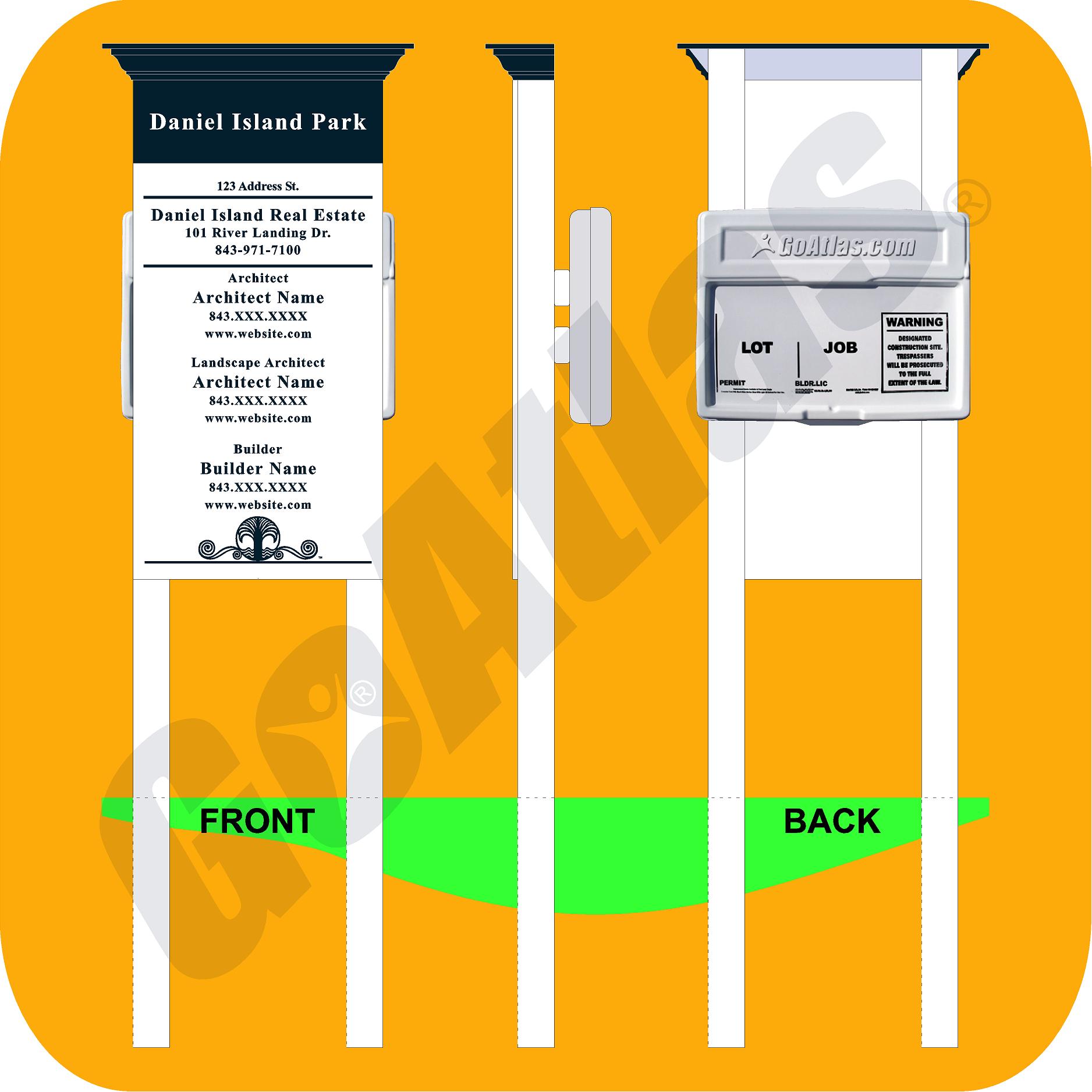 Daniel Island Park-4X2 Custom Builder Sign