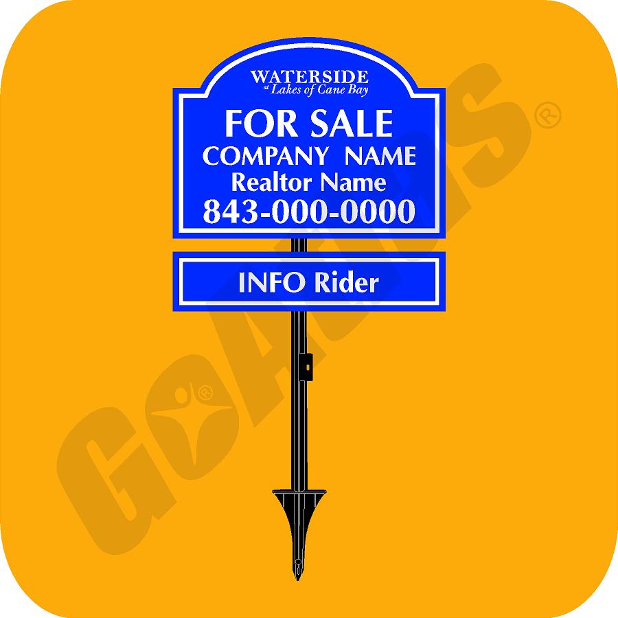 Waterside For Sale /Rent Sign & Rider