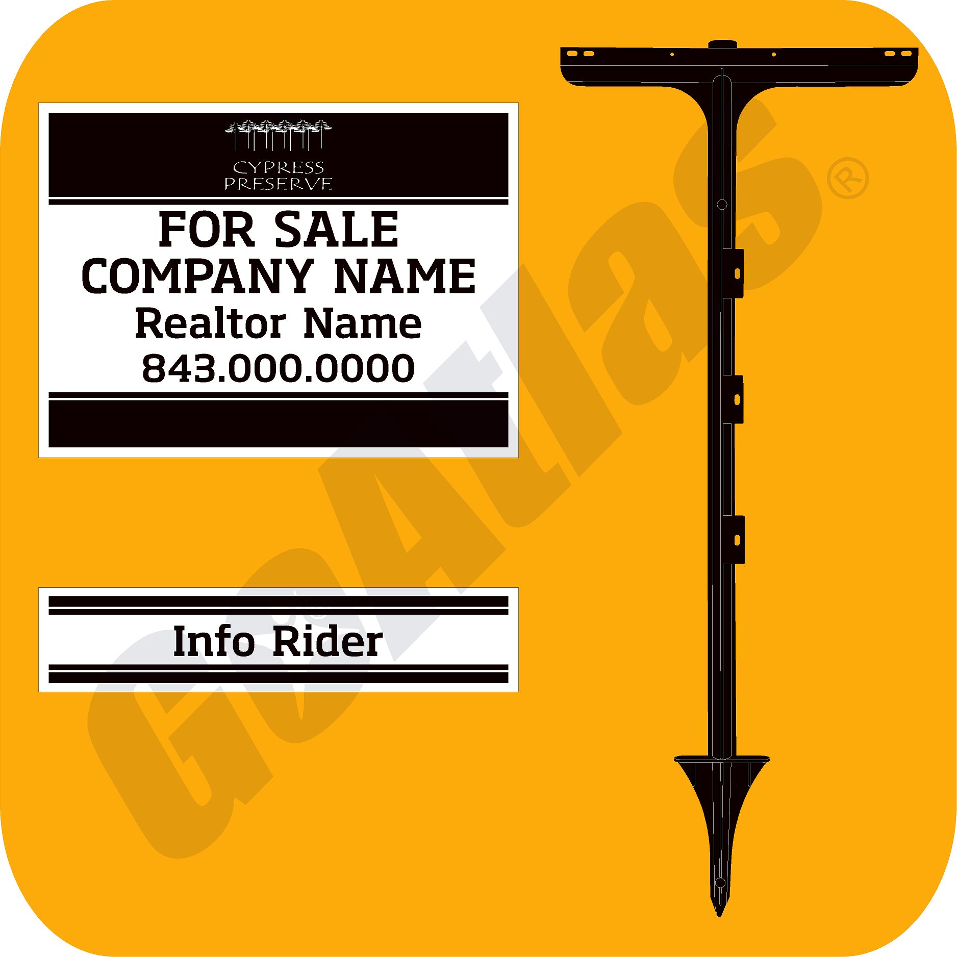 Cypress Preserve For Sale/Rent Sign & Rider